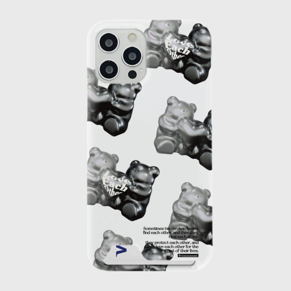 [THENINEMALL] 패턴 러브베어 Hard Phone Case (3 types)