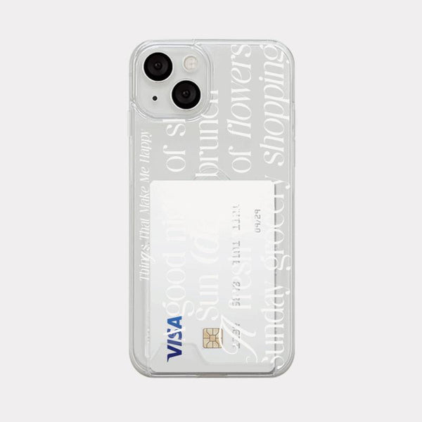 [Mademoment] Happy List Lettering Design Clear Phone Case (4 Types)