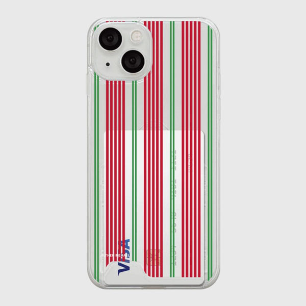 [THENINEMALL] Vintage Stripe Clear Phone Case (3 types)