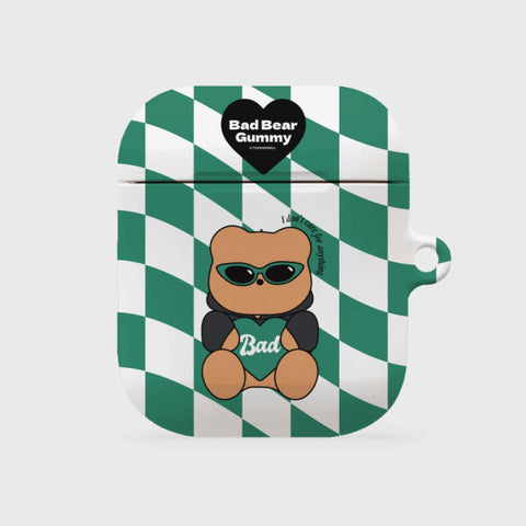 [THENINEMALL] Green Checkerboard Bad Gummy AirPods Hard Case