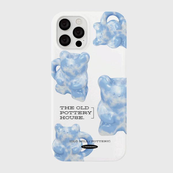 [THENINEMALL] 패턴 블루 포터리 Hard Phone Case (3 types)