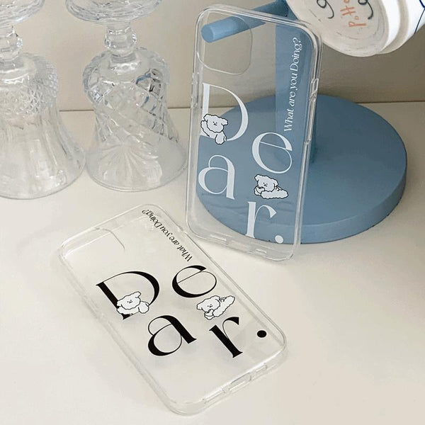 [Mademoment] Dear Molly Lettering Design Clear Phone Case (4 Types)