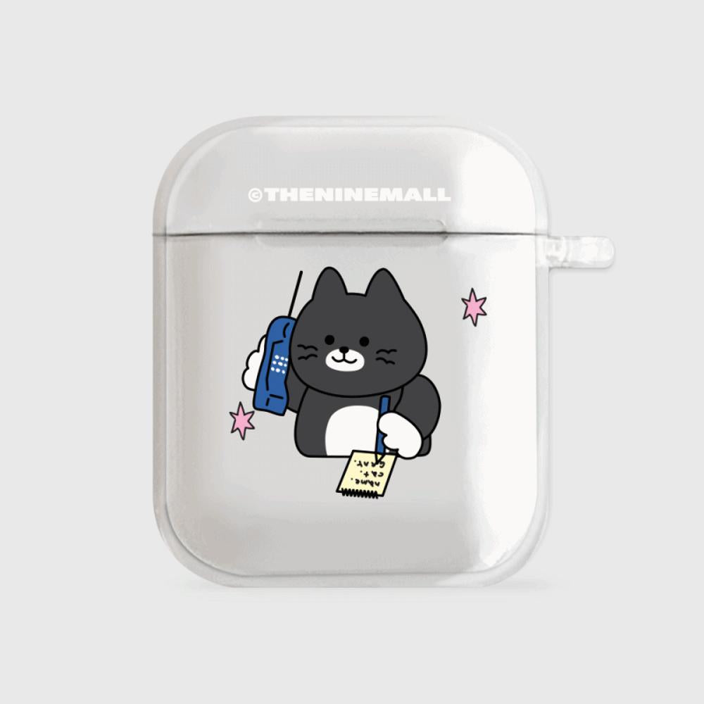 [THENINEMALL] Calling Hey Cat AirPods Clear Case