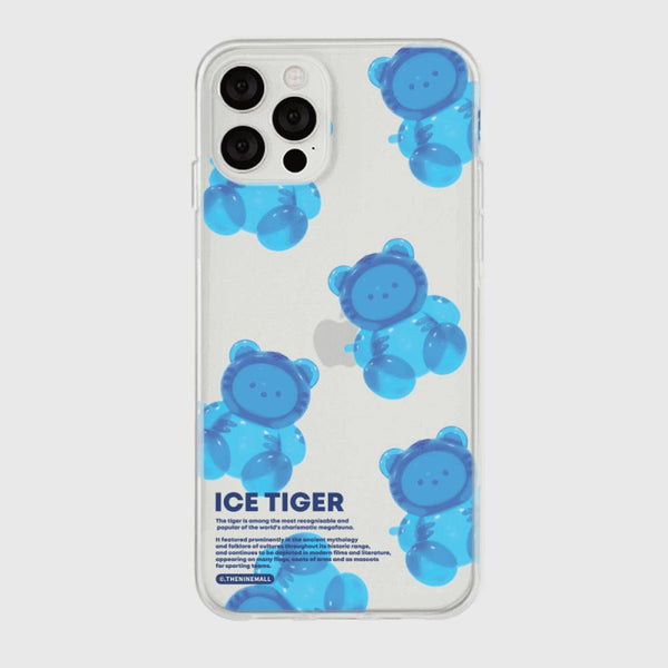 [THENINEMALL] 패턴 젤리 타이거 Clear Phone Case (3 types)