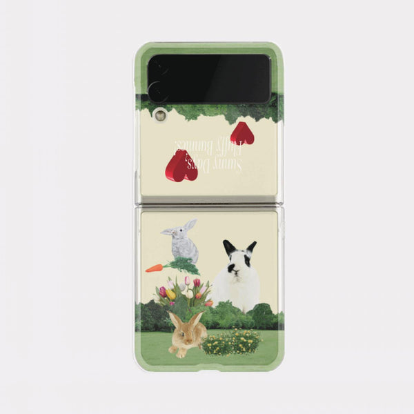 [Mademoment] Fluffy Bunnies Design Clear Phone Case (4 Types)