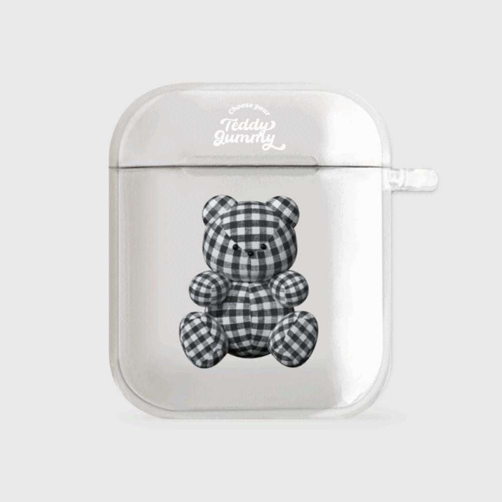 [THENINEMALL] Gingham Gummy AirPods Clear Case