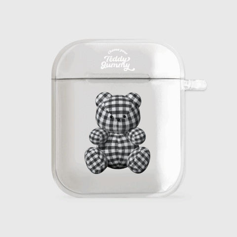 [THENINEMALL] Gingham Gummy AirPods Clear Case