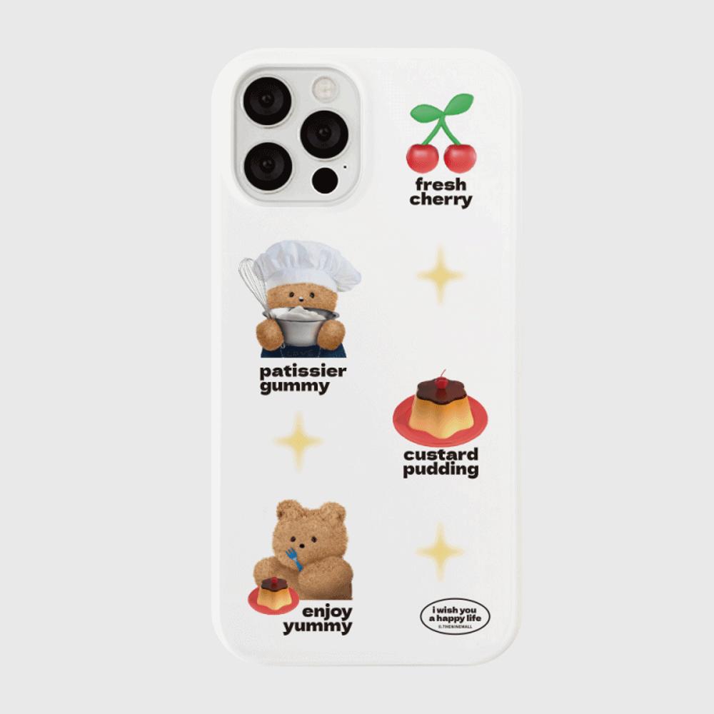 [THENINEMALL] Pattern Pudding Gummy Hard Phone Case (2 types)