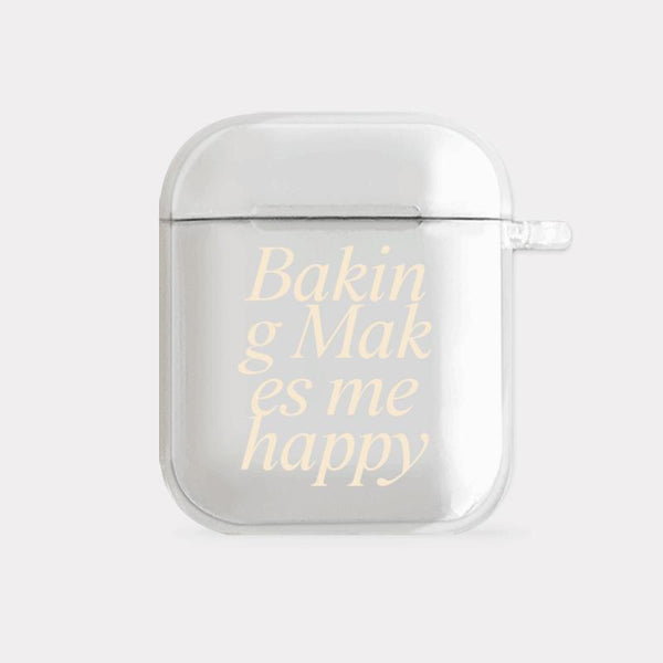 [Mademoment] Home Baking Lettering Design Clear AirPods Case