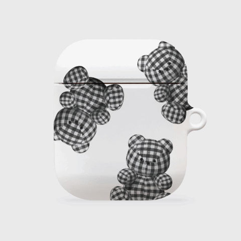 [THENINEMALL] Pattern Gingham Gummy AirPods Hard Case