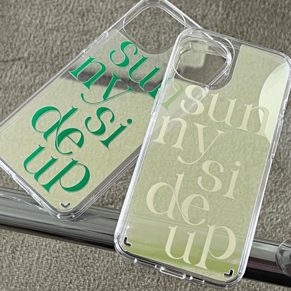 [Mademoment] Sunny Side Up Lettering Design Glossy Mirror Phone Case