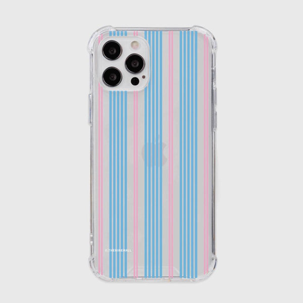 [THENINEMALL] Vintage Stripe Clear Phone Case (3 types)