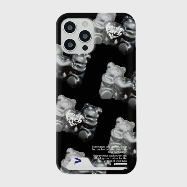 [THENINEMALL] 패턴 러브베어 Hard Phone Case (3 types)