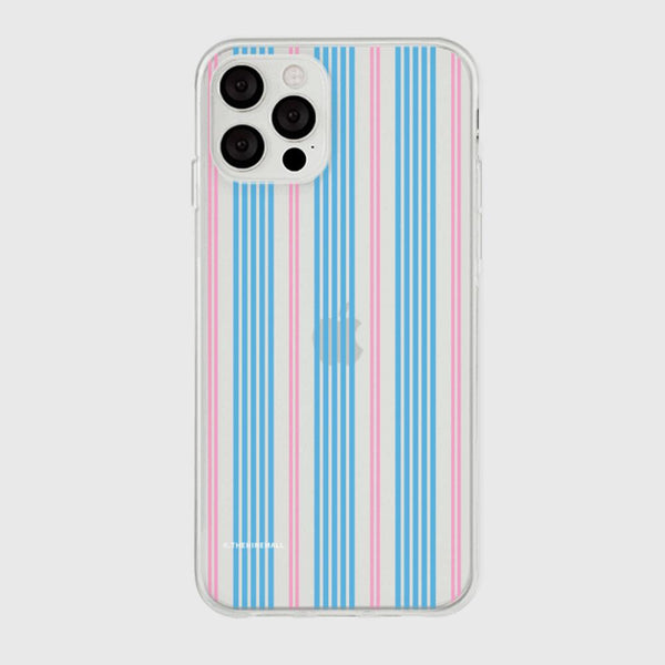 [THENINEMALL] Vintage Stripe Clear Phone Case (3 types)