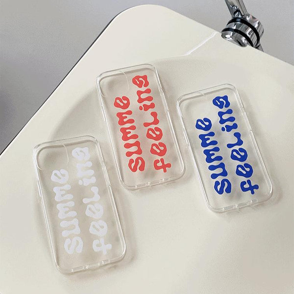 [Mademoment] Summer Feeling Lettering Design Clear Phone Case (4 Types)