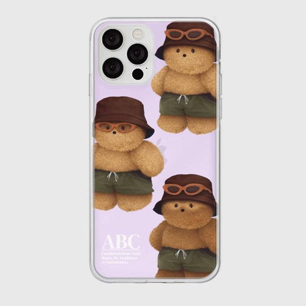 [THENINEMALL] 패턴 태닝 테디 Mirror Phone Case