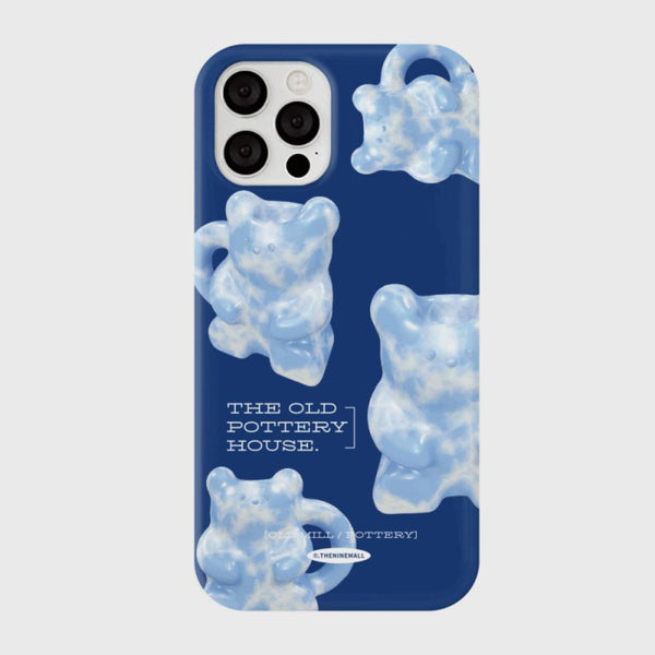 [THENINEMALL] 패턴 블루 포터리 Hard Phone Case (3 types)