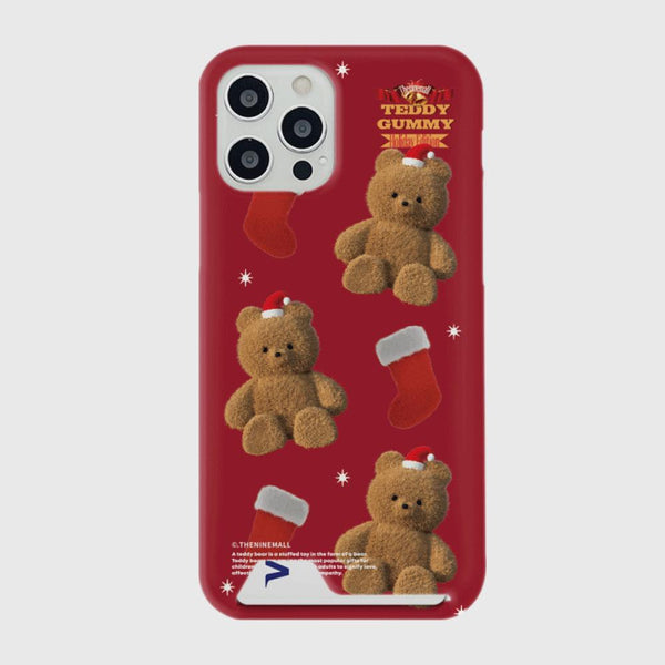 [THENINEMALL] Pattern Holiday Edition Gummy Hard Phone Case (2 types)