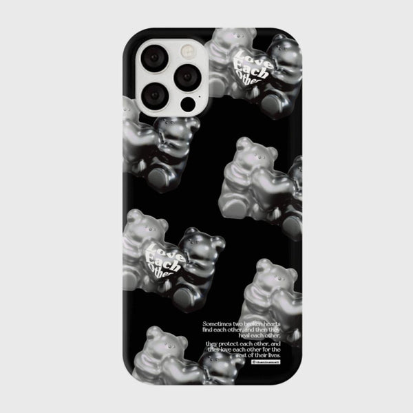 [THENINEMALL] 패턴 러브베어 Hard Phone Case (3 types)