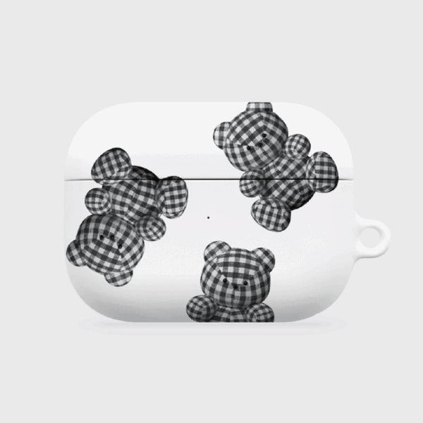 [THENINEMALL] Pattern Gingham Gummy AirPods Hard Case