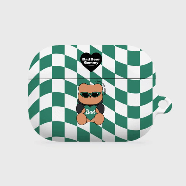 [THENINEMALL] Green Checkerboard Bad Gummy AirPods Hard Case