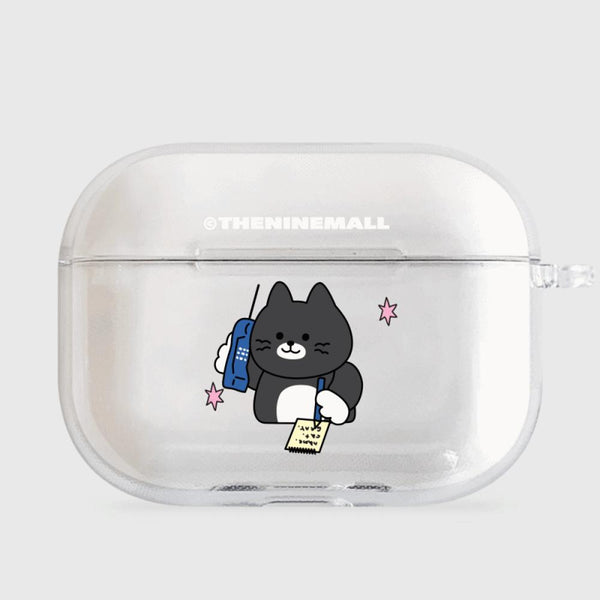 [THENINEMALL] Calling Hey Cat AirPods Clear Case