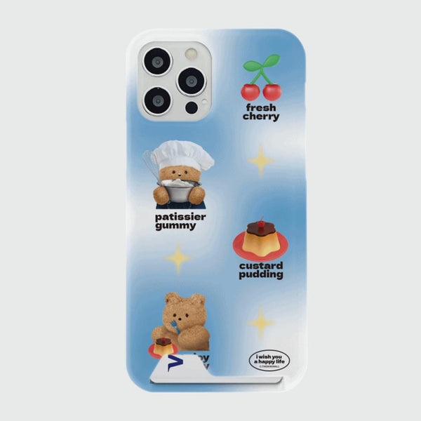 [THENINEMALL] Pattern Pudding Gummy Hard Phone Case (2 types)