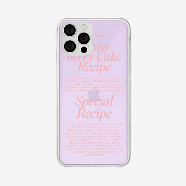 [Mademoment] Cake Recipe Lettering Design Glossy Mirror Phone Case