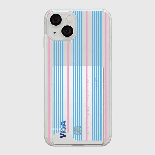 [THENINEMALL] Vintage Stripe Clear Phone Case (3 types)