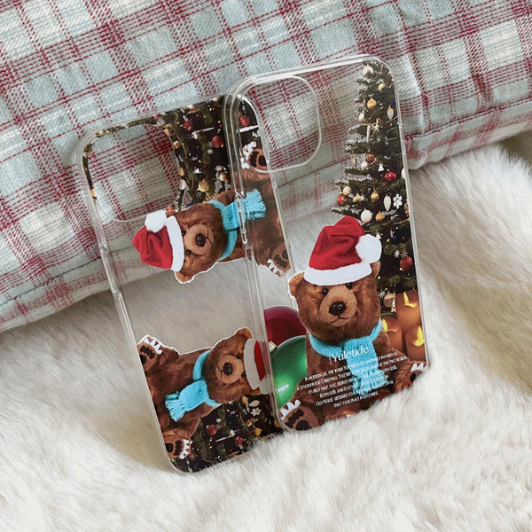 [Mademoment] Teddystmas Design Clear Phone Case (4 Types)