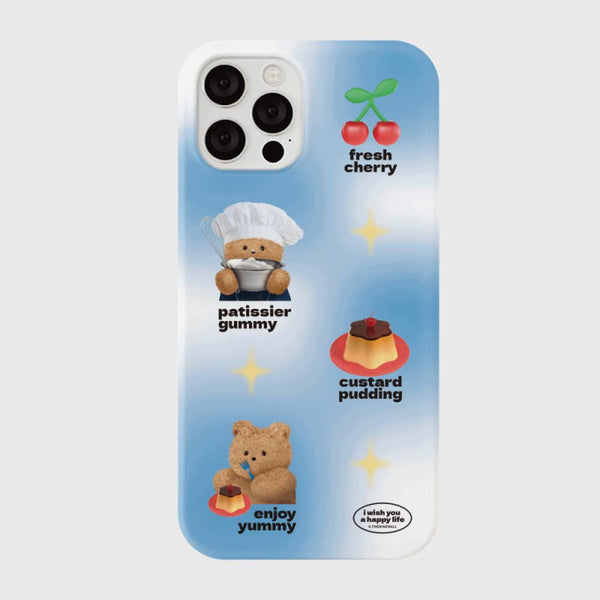 [THENINEMALL] Pattern Pudding Gummy Hard Phone Case (2 types)