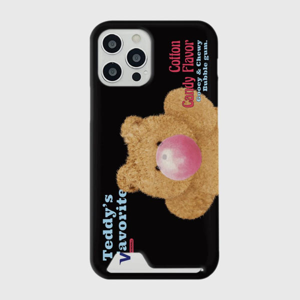 [THENINEMALL] Bubble Gum Teddy Gummy Hard Phone Case (2 types)