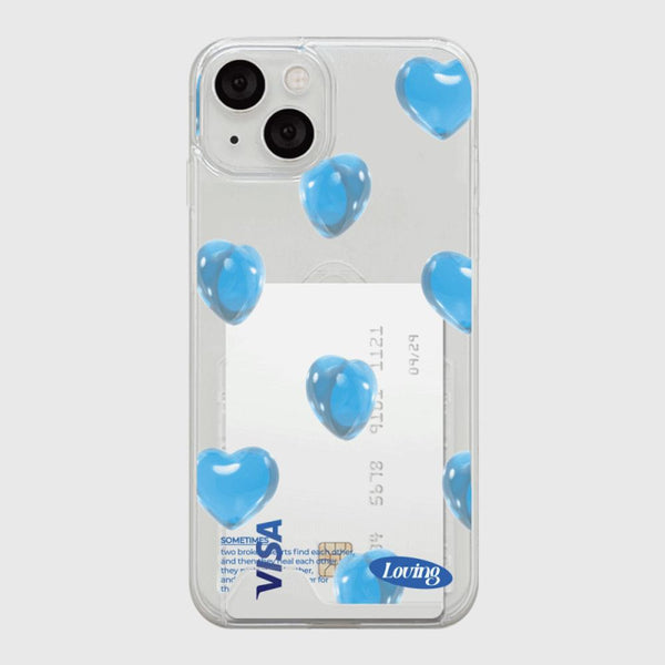 [THENINEMALL] Clear Heart Pattern Clear Phone Case (3 types)