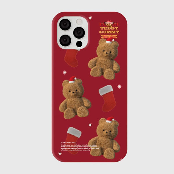 [THENINEMALL] Pattern Holiday Edition Gummy Hard Phone Case (2 types)