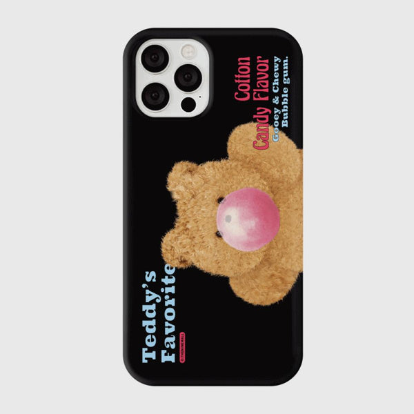 [THENINEMALL] Bubble Gum Teddy Gummy Hard Phone Case (2 types)