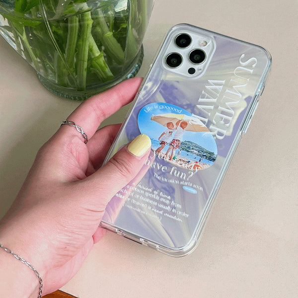 [Mademoment] 썸머웨이브 디자인 Glossy Mirror Phone Case