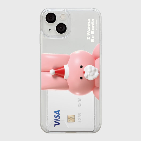 [THENINEMALL] Windy Wannabe Santa Clear Phone Case (3 types)