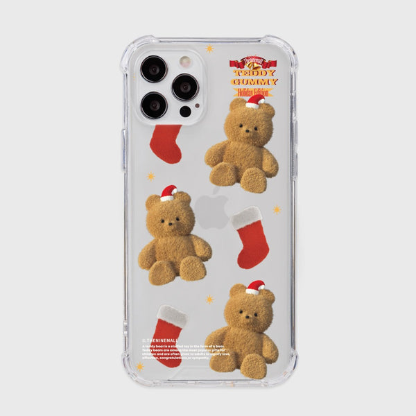 [THENINEMALL] Pattern Holiday Edition Gummy Clear Phone Case (3 types)