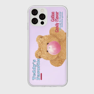 [THENINEMALL] Bubble Gum Teddy Gummy Mirror Phone Case