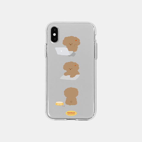 [DEEPING CASE] 일하기 싫은 콩이 Jelly Case (Brown)