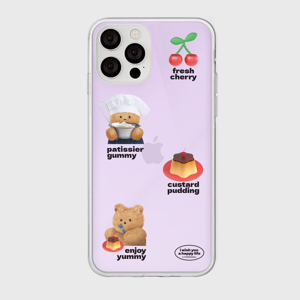 [THENINEMALL] Pattern Pudding Gummy Mirror Phone Case