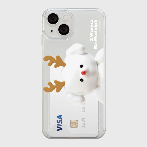 [THENINEMALL] Ppokku Wannabe Rudolph Clear Phone Case (3 types)