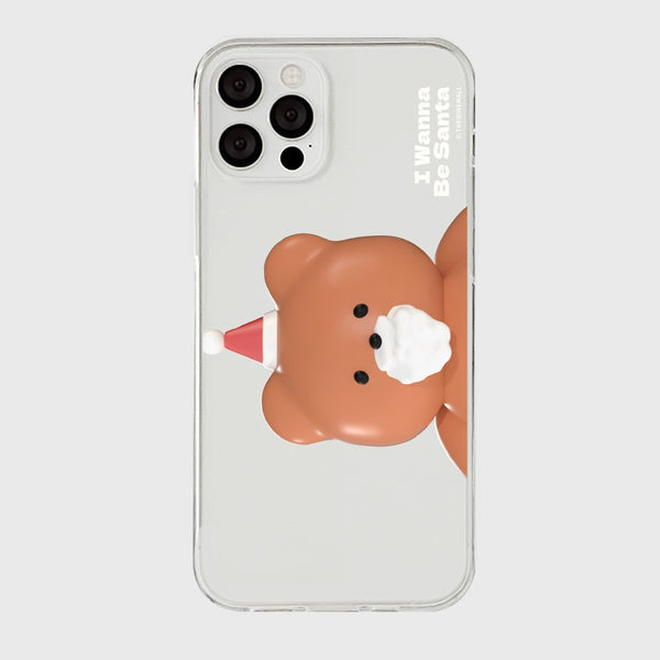 [THENINEMALL] Gummy Wannabe Santa Clear Phone Case (3 types)