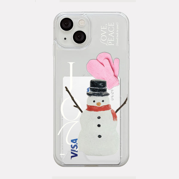 [Mademoment] Love And Joy Snowman Design Clear Phone Case (4 Types)