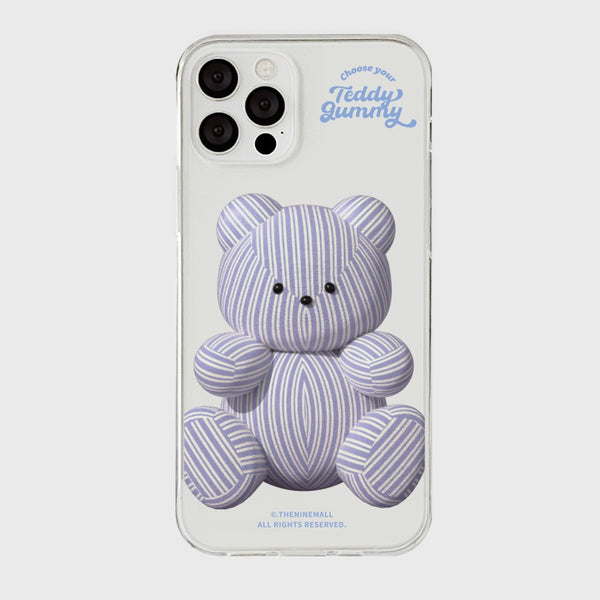 [THENINEMALL] Stripy Gummy Clear Phone Case (3 types)