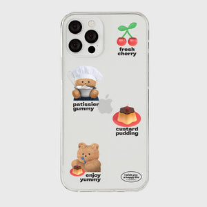 [THENINEMALL] Pattern Pudding Gummy Clear Phone Case (3 types)