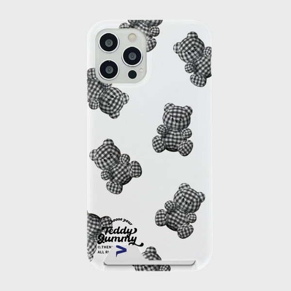 [THENINEMALL] Pattern Gingham Gummy Hard Phone Case (2 types)