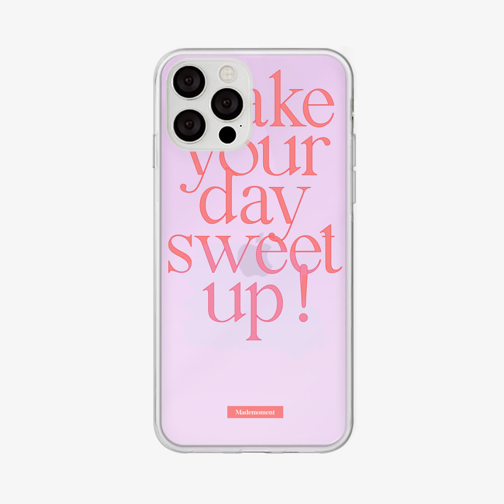 [Mademoment] Sweet Up Lettering Design Glossy Mirror Phone Case