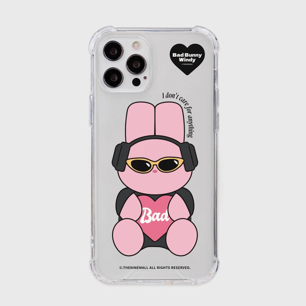 [THENINEMALL] Pink Checkerboard Bad Windy Clear Phone Case (3 types)