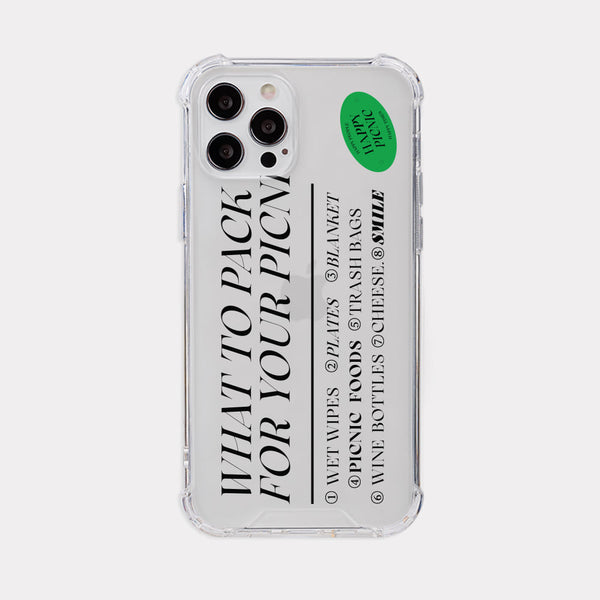 [Mademoment] Picnic List Lettering Design Clear Phone Case (4 Types)